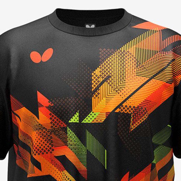 Butterfly Eneel T-Shirt - Black-Orange - Front